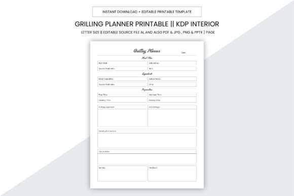 Download Grilling Planner Kdp Interior Printable - Premium Bundle
