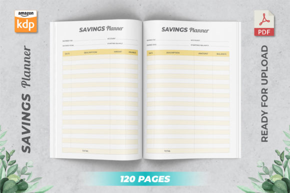 Download Savings Tracker KDP Interior Printable - Premium Resources