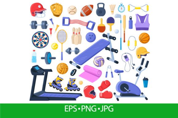 Download Cartoon Sport Fitness Equipment, Gym - Sport Collection